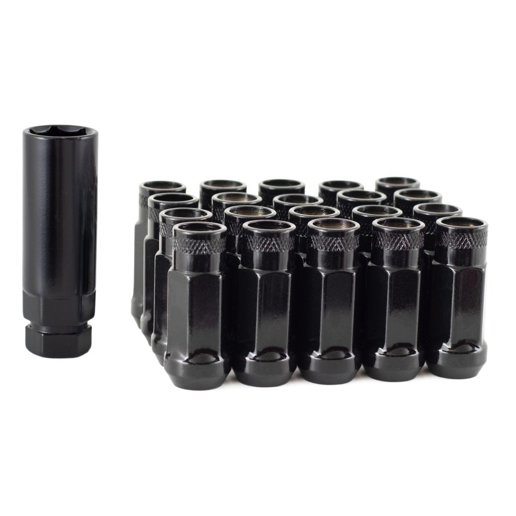 Torq GT50 Open Ended Extended Steel Wheel Nuts / M12x1.5 / Black