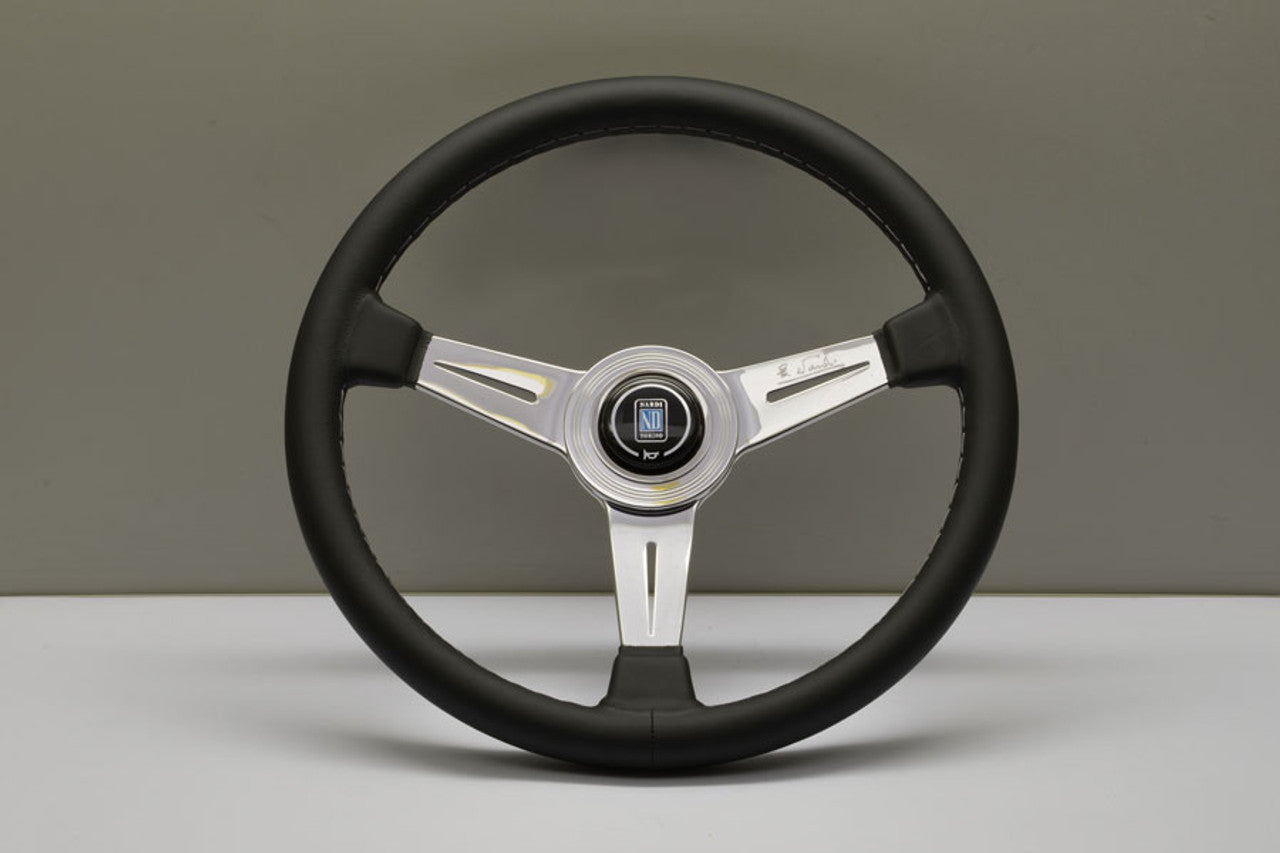 Nardi ND Classic Steering Wheel / 360mm Flat / Leather / Silver