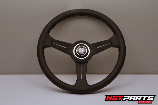 Nardi ND Classic Steering Wheel / 340mm Flat / Black / Grey Stitching