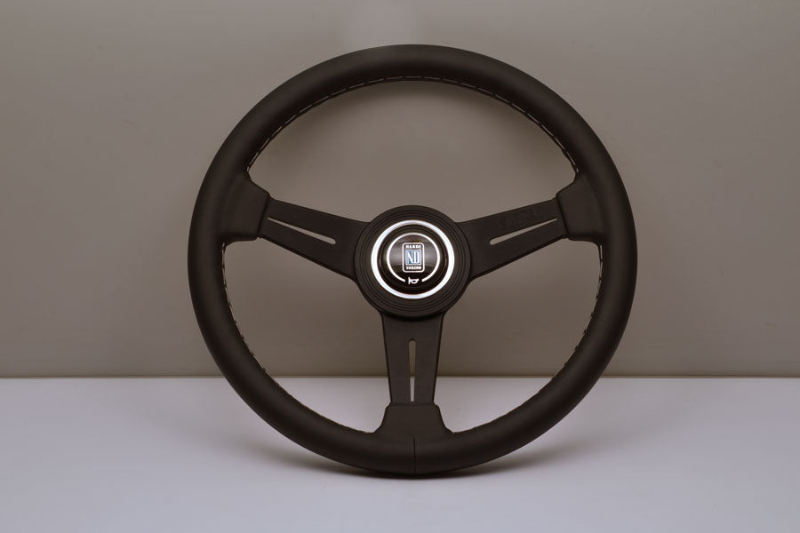 Nardi ND Classic Steering Wheel / 330mm Flat / Black / Grey Stitching